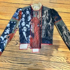 Graphic print stretch top, S